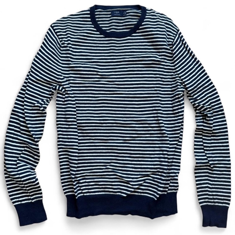 J. Crew Striped Breton Navy and Cream harbor cotton maritime French Sweater